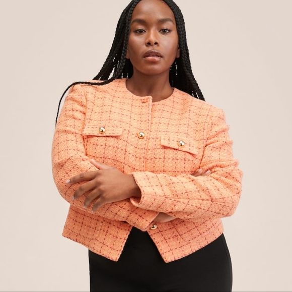 🔥Last 2🔥MANGO Short tweed blazer - Picture 5 of 7
